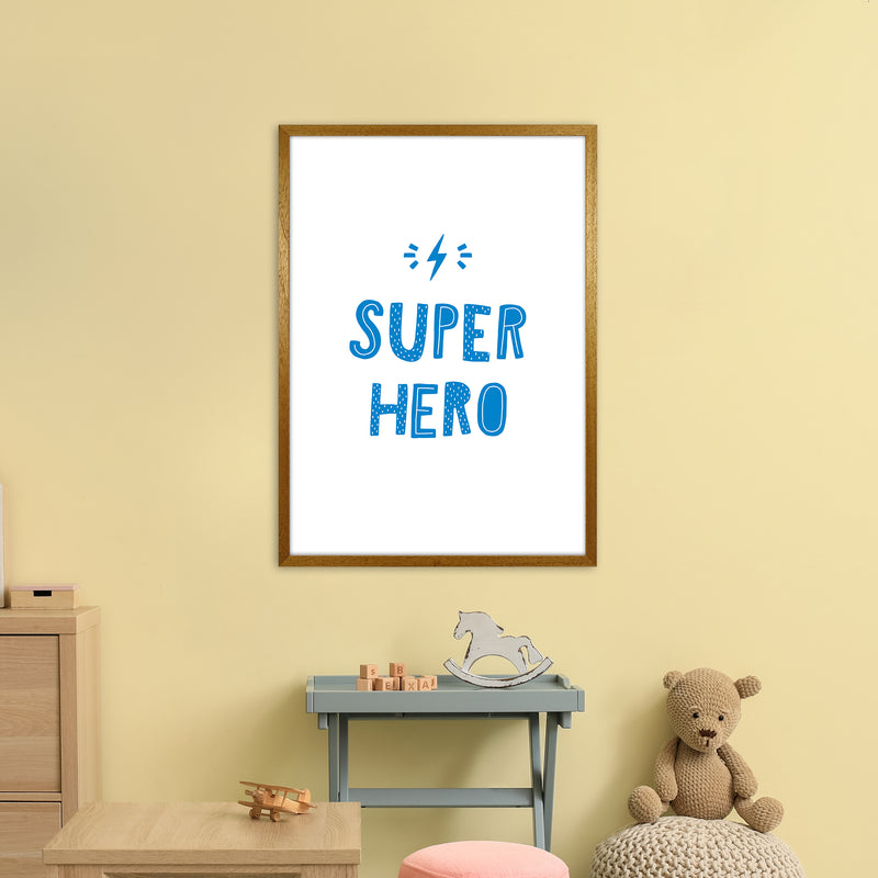 Super Hero Blue Super Scandi  Art Print by Pixy Paper A1 Print Only
