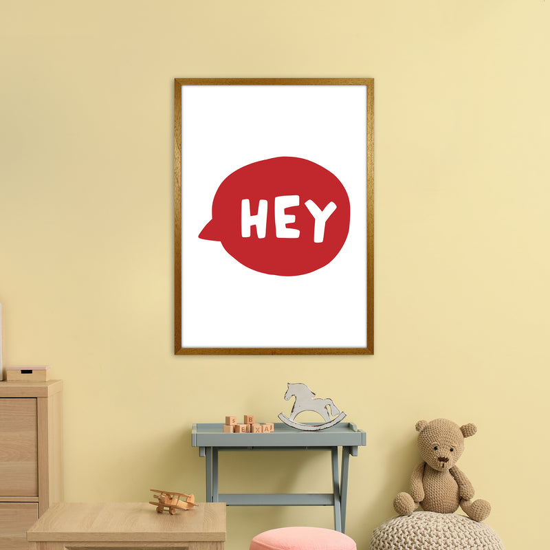 Hey Bubble Red Super Scandi  Art Print by Pixy Paper A1 Print Only