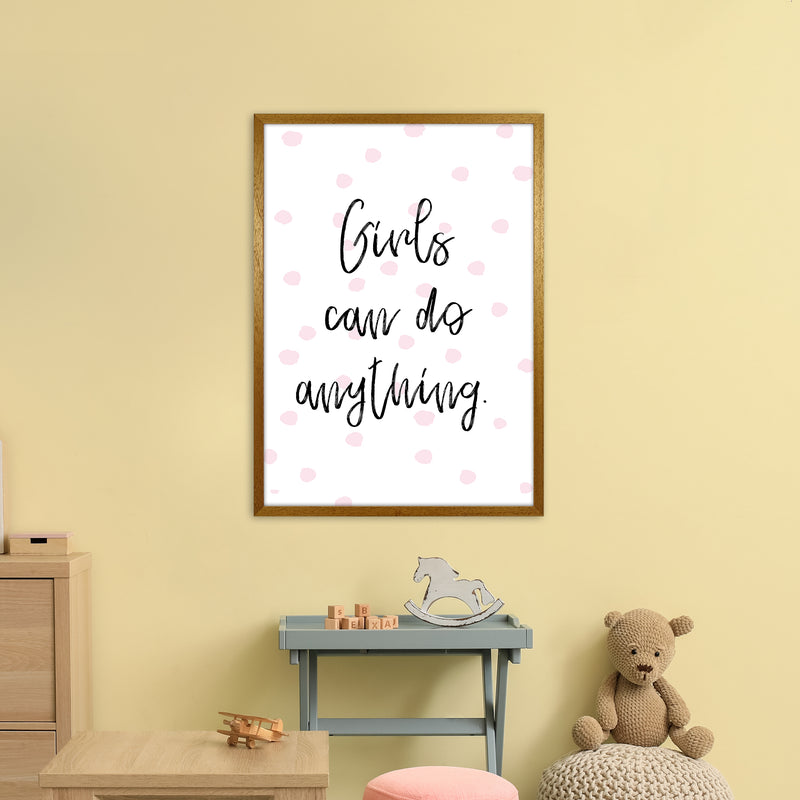 Girls Can Do Anything Pink  Art Print by Pixy Paper A1 Print Only