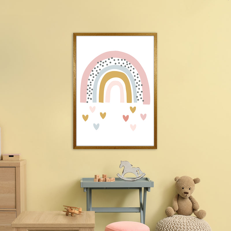 Rainbow With Heart Drops  Art Print by Pixy Paper A1 Print Only