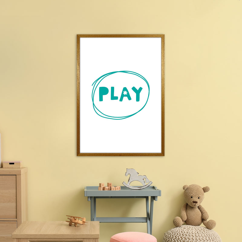 Play Teal Super Scandi  Art Print by Pixy Paper A1 Print Only