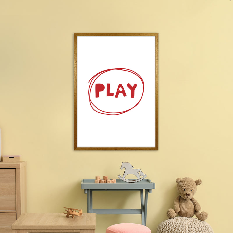 Play Red Super Scandi  Art Print by Pixy Paper A1 Print Only
