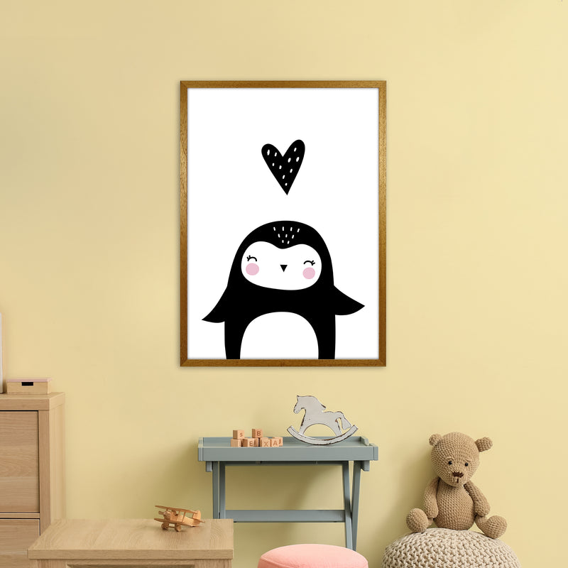Penguin With Heart  Art Print by Pixy Paper A1 Print Only