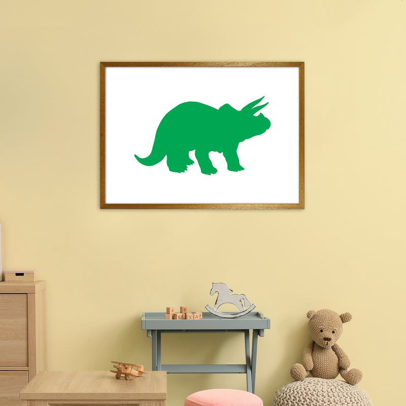 Triceratops Green  Art Print by Pixy Paper A1 Print Only