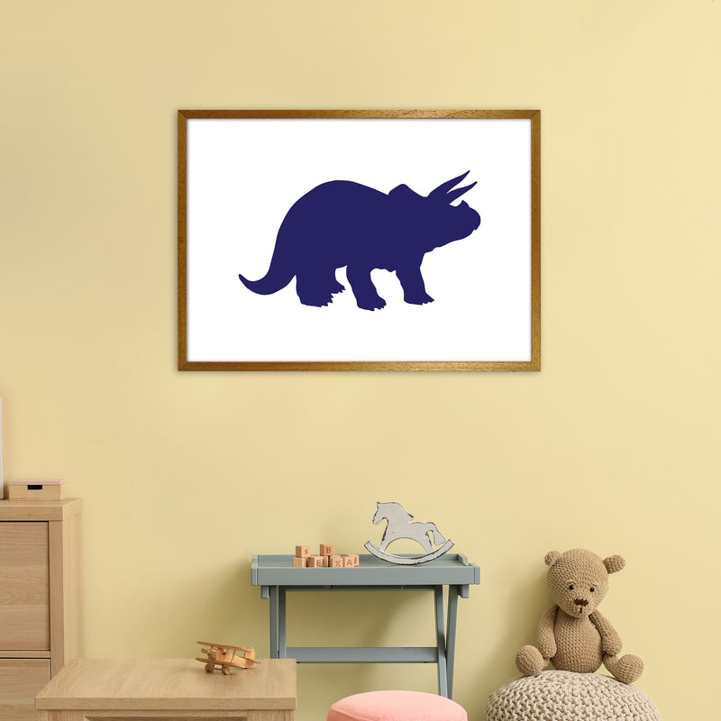 Triceratops Navy  Art Print by Pixy Paper A1 Print Only