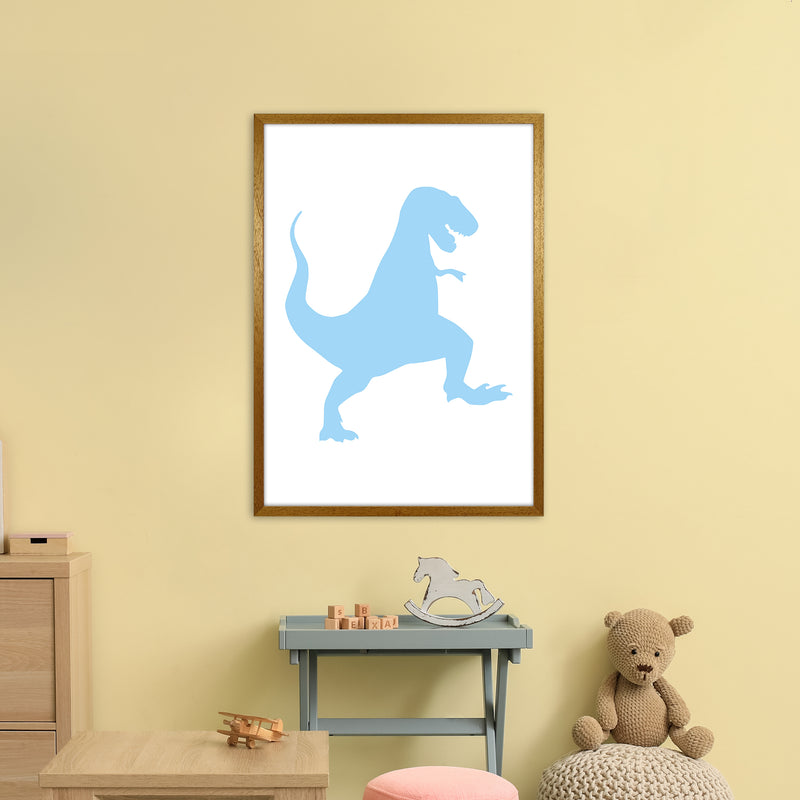 T-Rex Light Blue  Art Print by Pixy Paper A1 Print Only