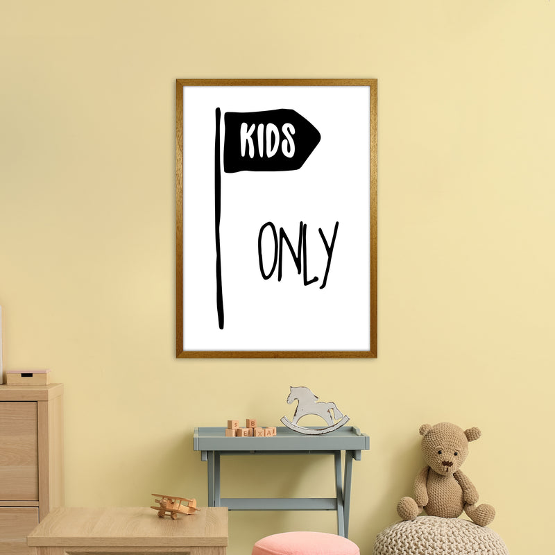 Kids Only Black  Art Print by Pixy Paper A1 Print Only