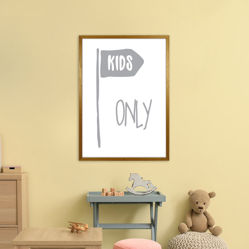Kids Only Grey  Art Print by Pixy Paper A1 Print Only