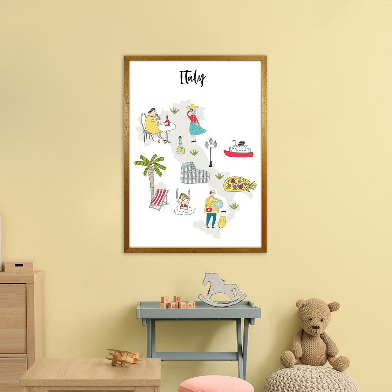 Italy Map  Art Print by Pixy Paper A1 Print Only