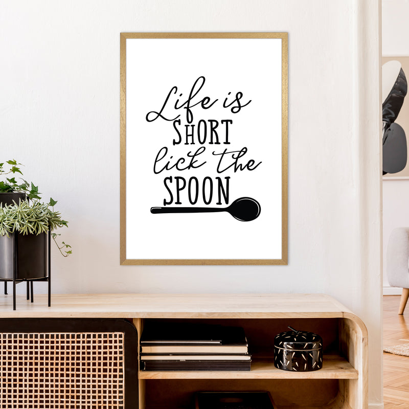 Life Is Short Lick The Spoon  Art Print by Pixy Paper A1 Print Only