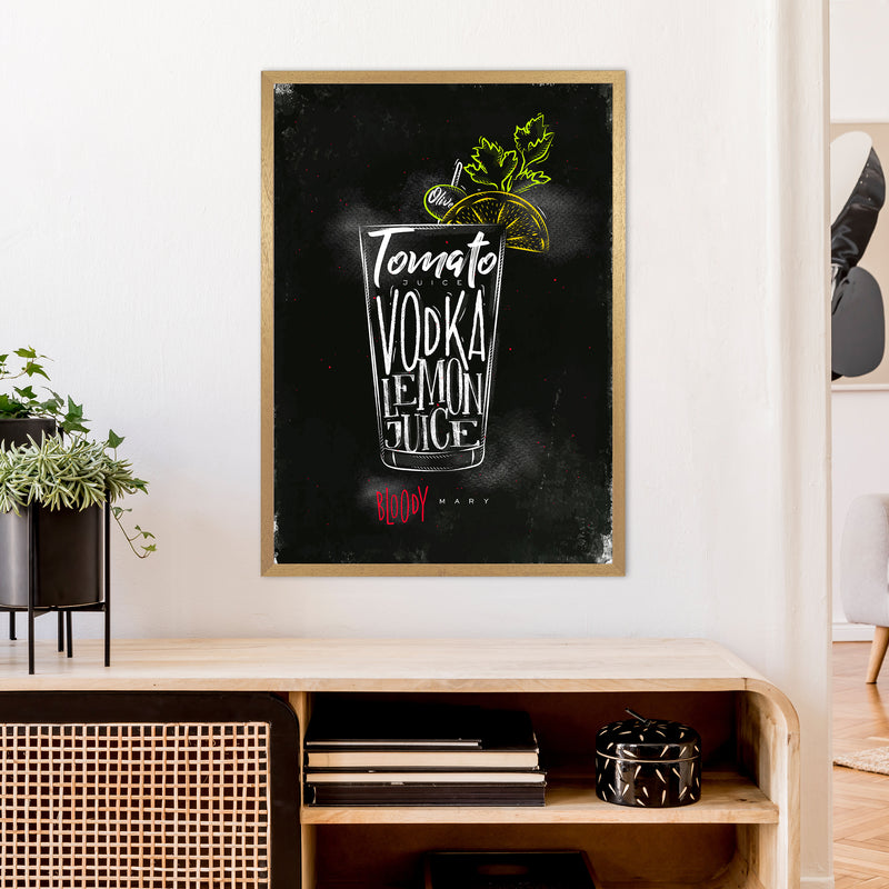 Bloody Mary Cocktail Black  Art Print by Pixy Paper A1 Print Only