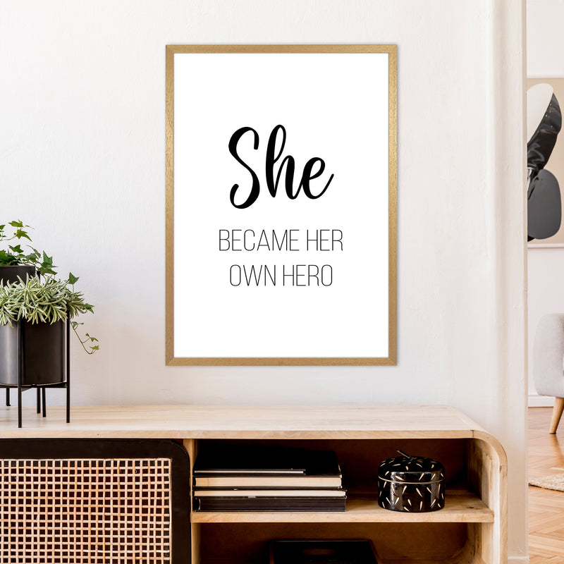 She Became Her Own Hero  Art Print by Pixy Paper A1 Print Only