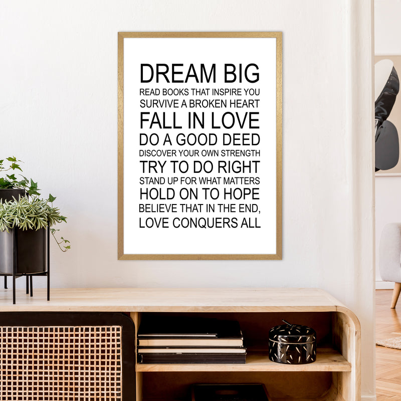 Dream Big Inspirational  Art Print by Pixy Paper A1 Print Only