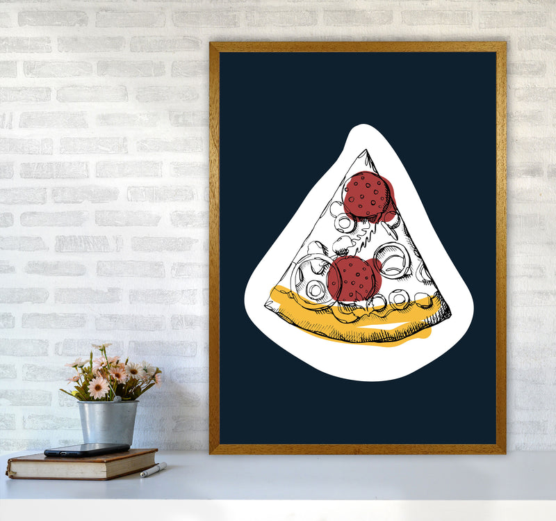 Kitchen Pop Pizza Navy Art Print by Pixy Paper A1 Print Only