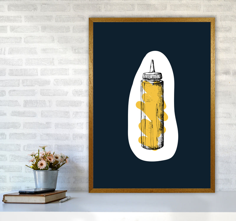 Kitchen Pop Mustard Navy Art Print by Pixy Paper A1 Print Only