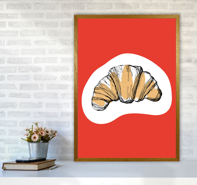 Kitchen Pop Croissant Red Art Print by Pixy Paper A1 Print Only