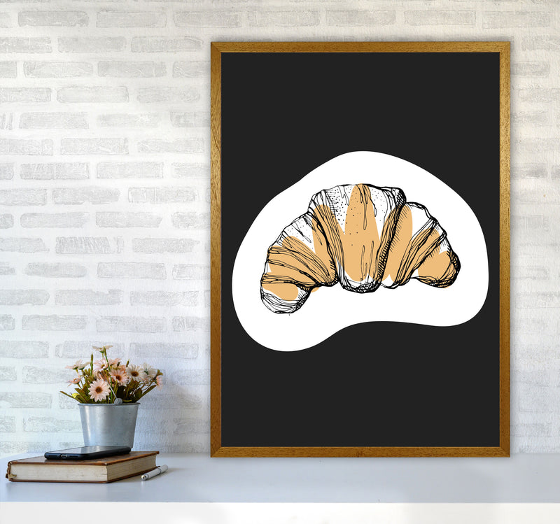 Kitchen Pop Croissant Off Black Art Print by Pixy Paper A1 Print Only