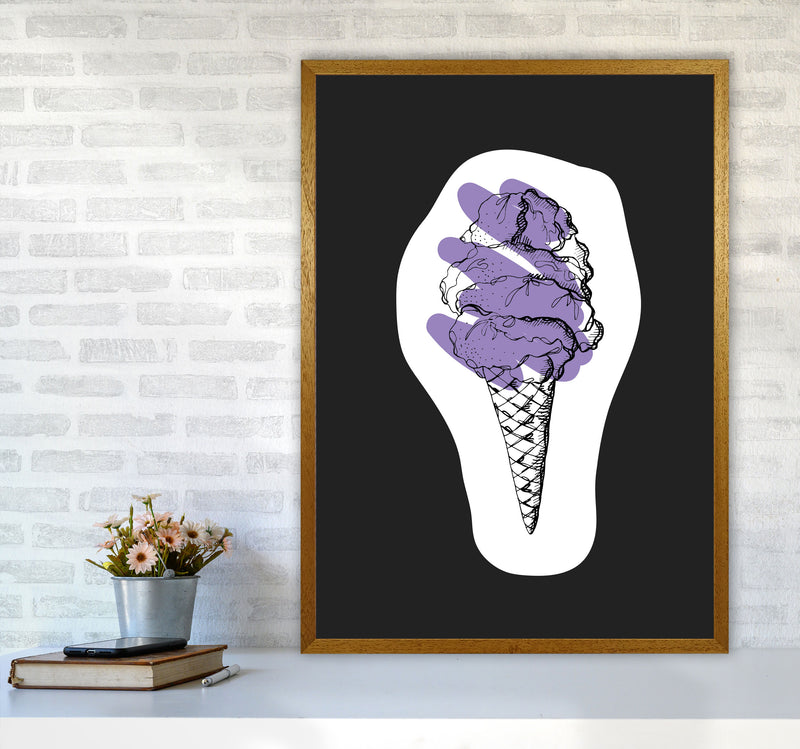 Kitchen Pop Ice Cream Off Black Art Print by Pixy Paper A1 Print Only