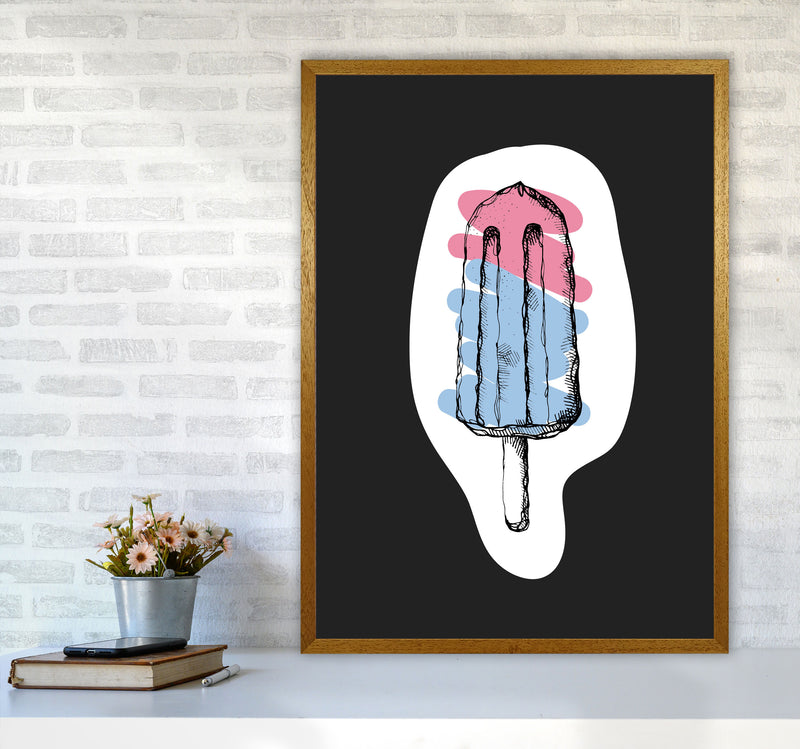 Kitchen Pop Ice Lolly Off Black Art Print by Pixy Paper A1 Print Only