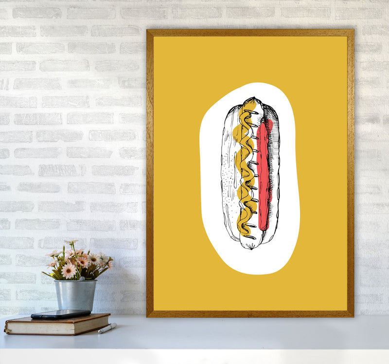 Kitchen Pop Hot Dog Mustard Art Print by Pixy Paper A1 Print Only