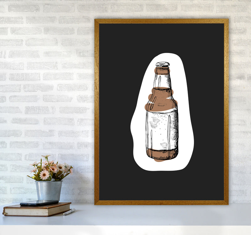 Kitchen Pop Beer Off Black Art Print by Pixy Paper A1 Print Only