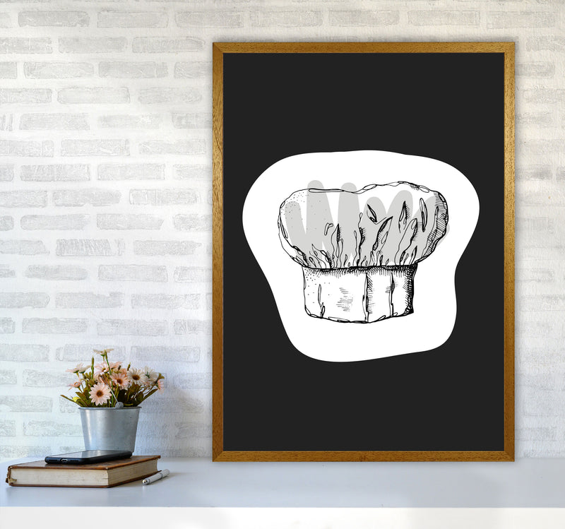Kitchen Pop Chef's Hat Off Black Art Print by Pixy Paper A1 Print Only