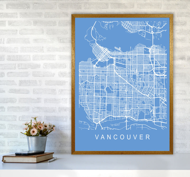 Vancouver Map Blueprint Art Print by Pixy Paper A1 Print Only