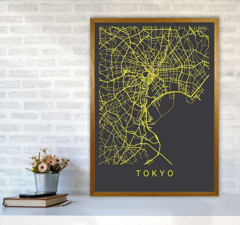 Tokyo Map Neon Art Print by Pixy Paper A1 Print Only