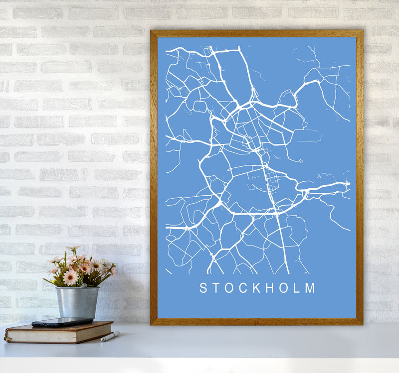 Stockholm Map Blueprint Art Print by Pixy Paper A1 Print Only