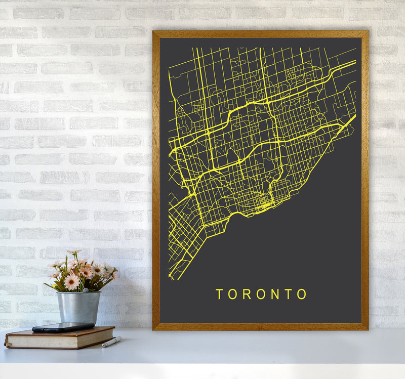 Toronto Map Neon Art Print by Pixy Paper A1 Print Only