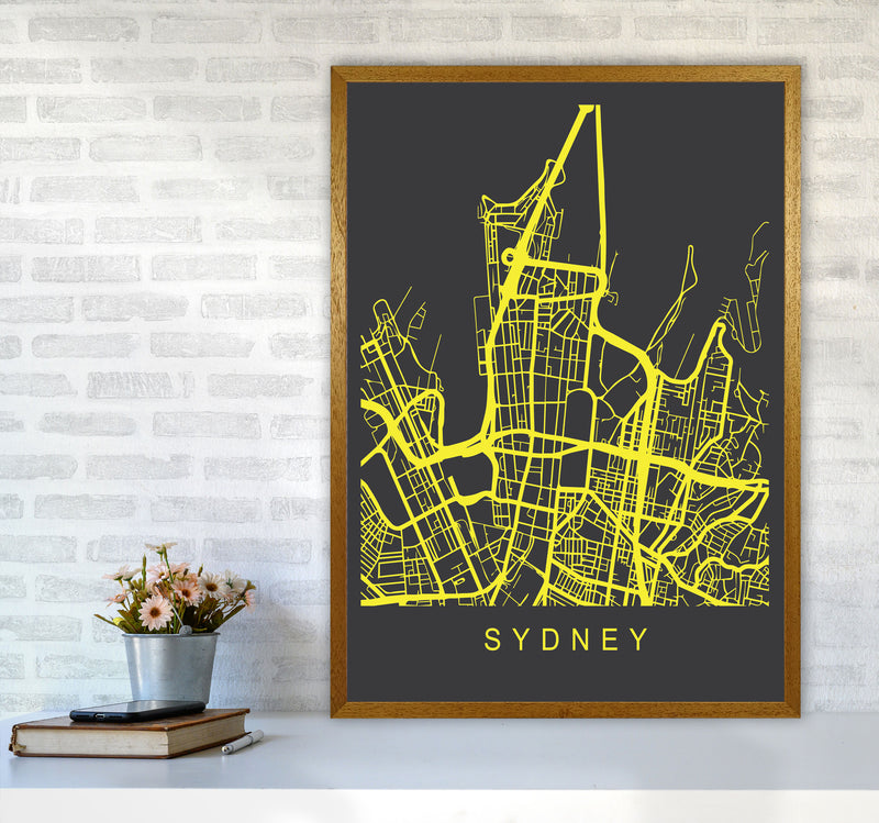 Sydney Map Neon Art Print by Pixy Paper A1 Print Only