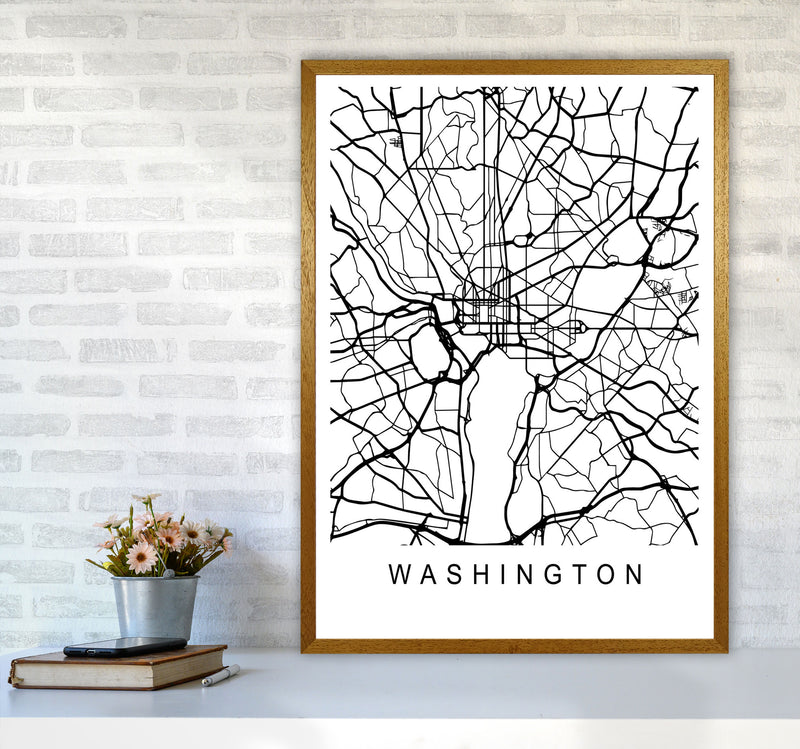Washington Map Art Print by Pixy Paper A1 Print Only