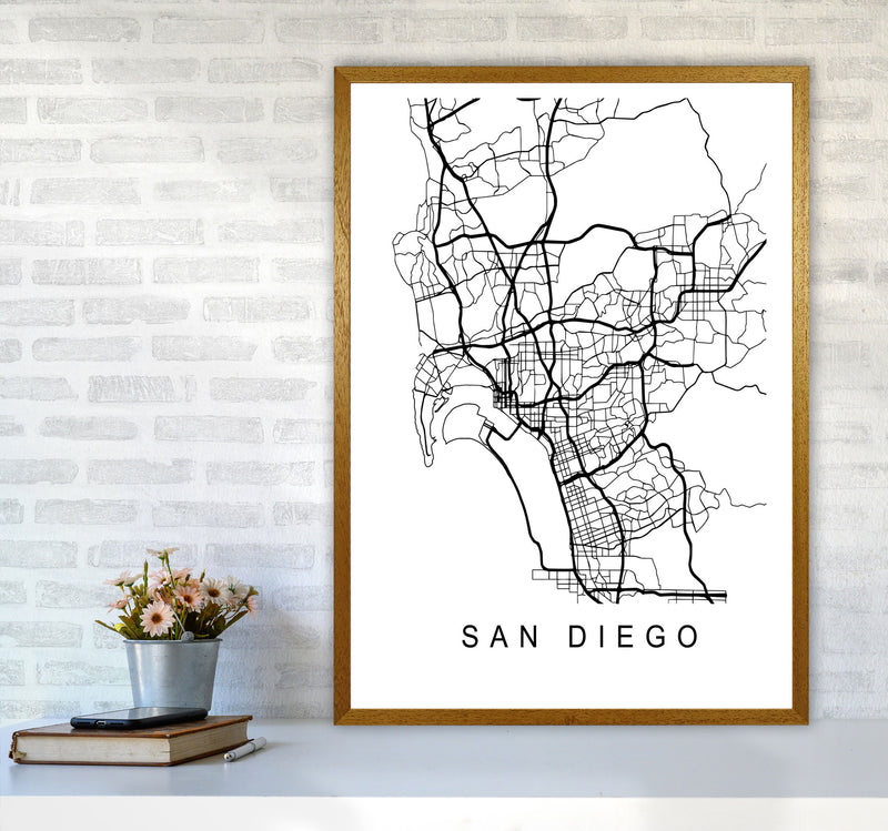 San Diego Map Art Print by Pixy Paper A1 Print Only