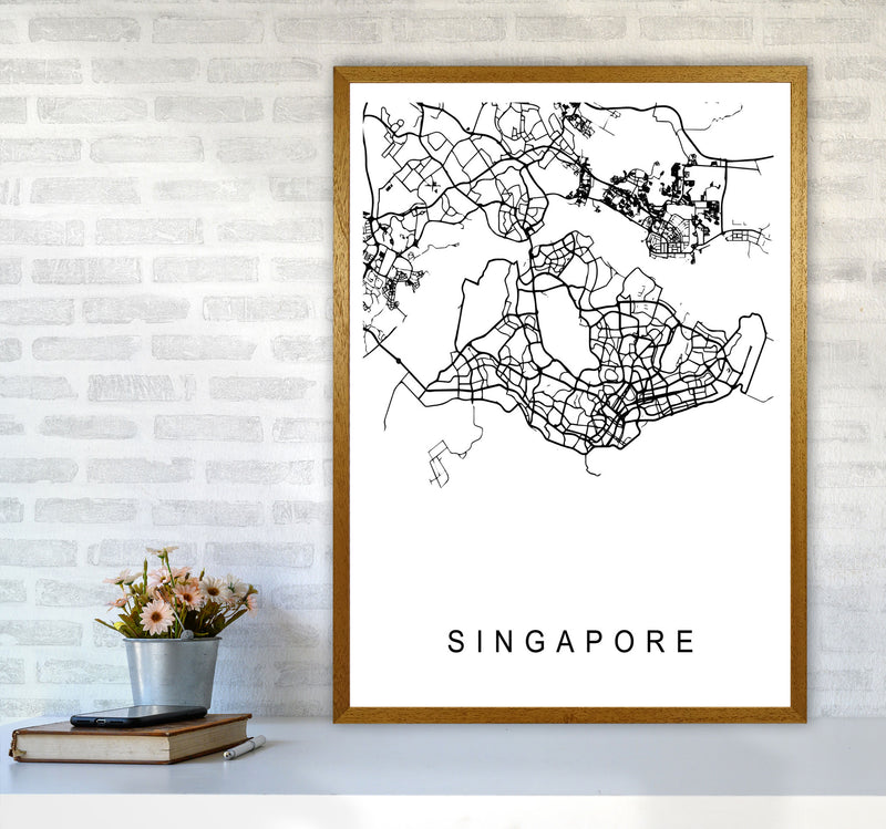 Singapore Map Art Print by Pixy Paper A1 Print Only