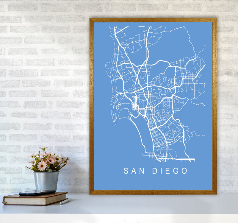 San Diego Map Blueprint Art Print by Pixy Paper A1 Print Only