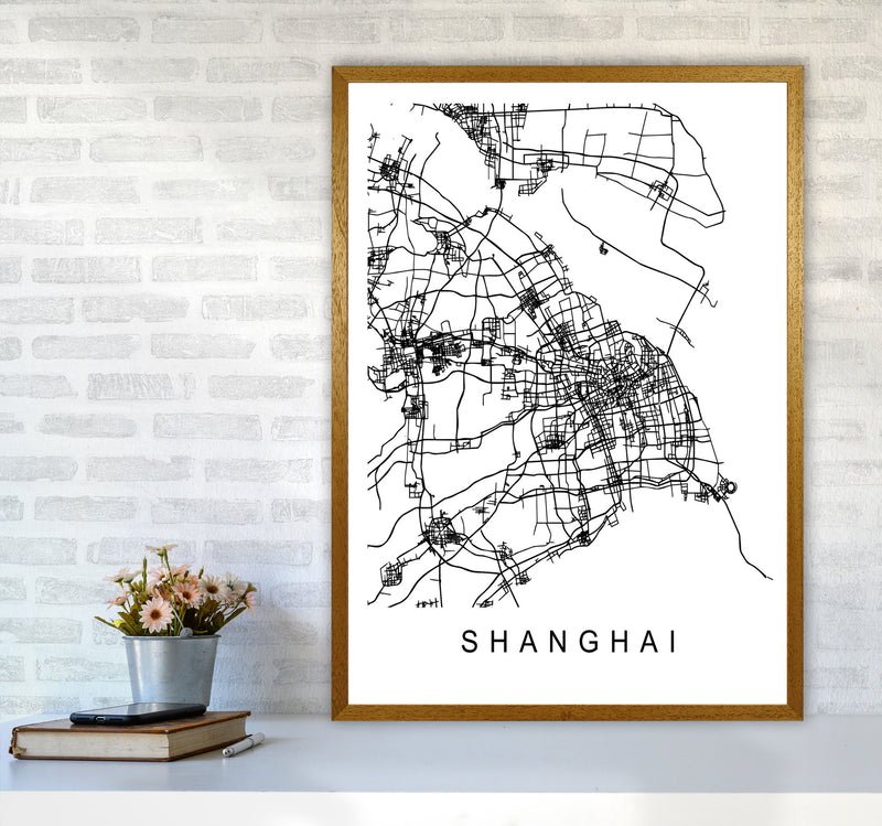 Shanghai Map Art Print by Pixy Paper A1 Print Only
