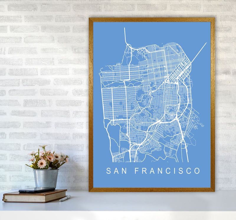 San Francisco Map Blueprint Art Print by Pixy Paper A1 Print Only