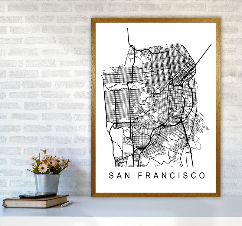 San Francisco Map Art Print by Pixy Paper A1 Print Only