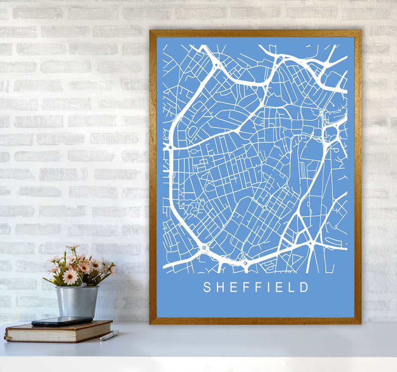 Sheffield Map Blueprint Art Print by Pixy Paper A1 Print Only