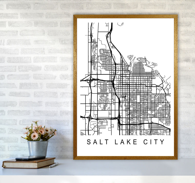 Salt Lake Map Art Print by Pixy Paper A1 Print Only