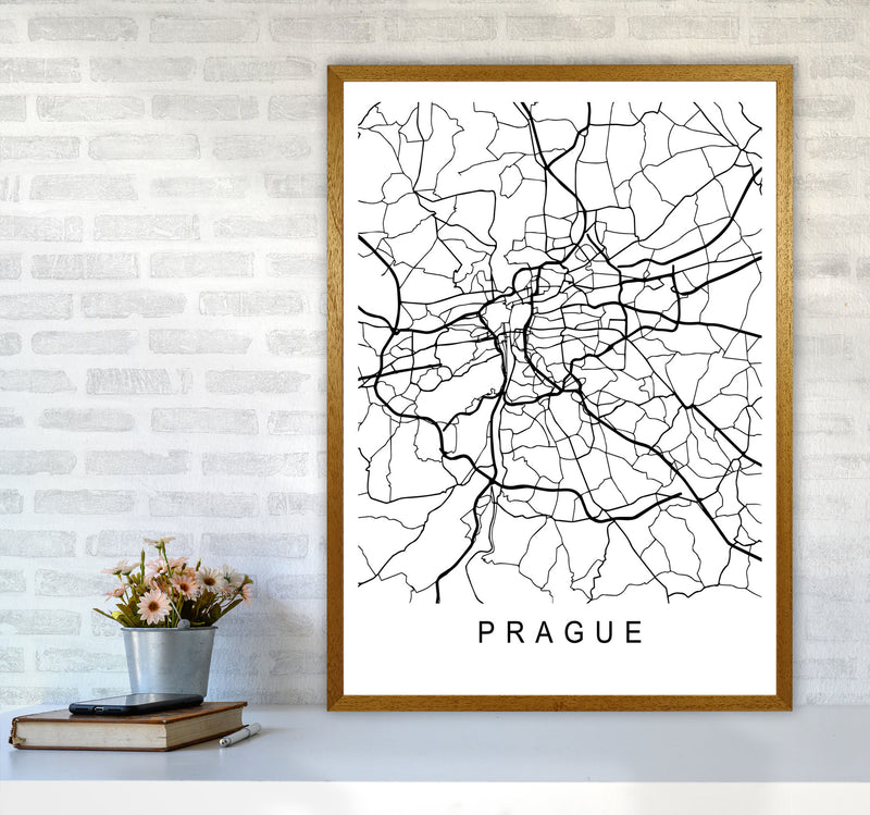 Prague Map Art Print by Pixy Paper A1 Print Only
