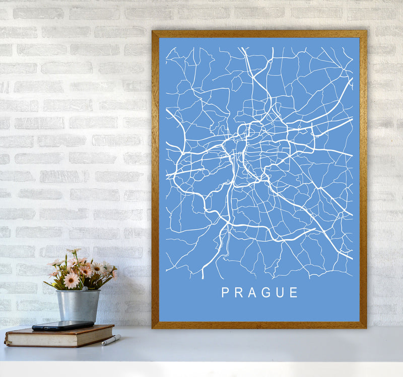 Prague Map Blueprint Art Print by Pixy Paper A1 Print Only