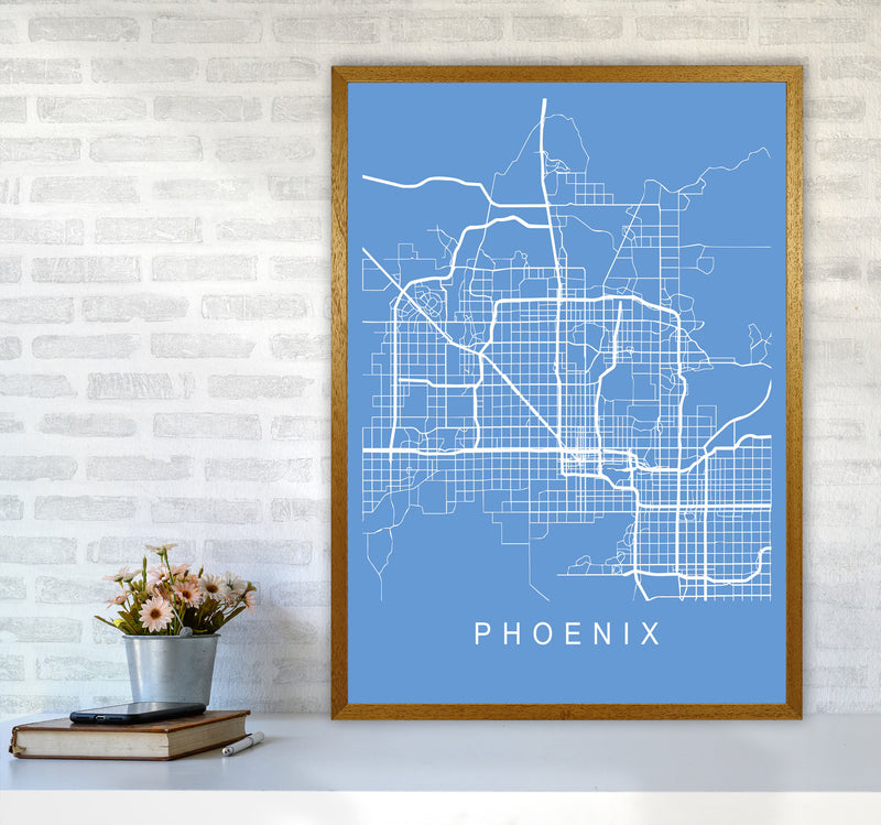Phoenix Map Blueprint Art Print by Pixy Paper A1 Print Only