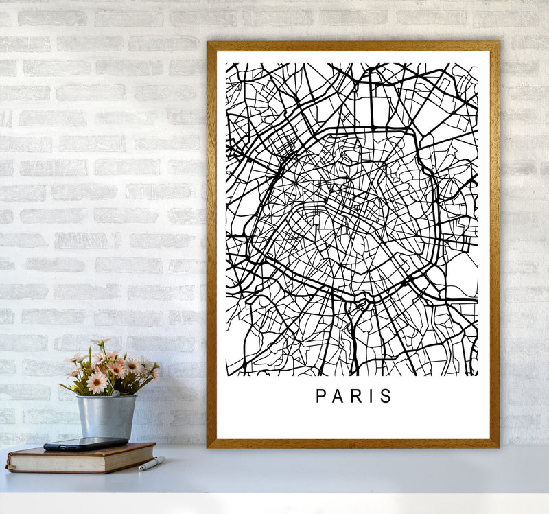 Paris Map Art Print by Pixy Paper A1 Print Only