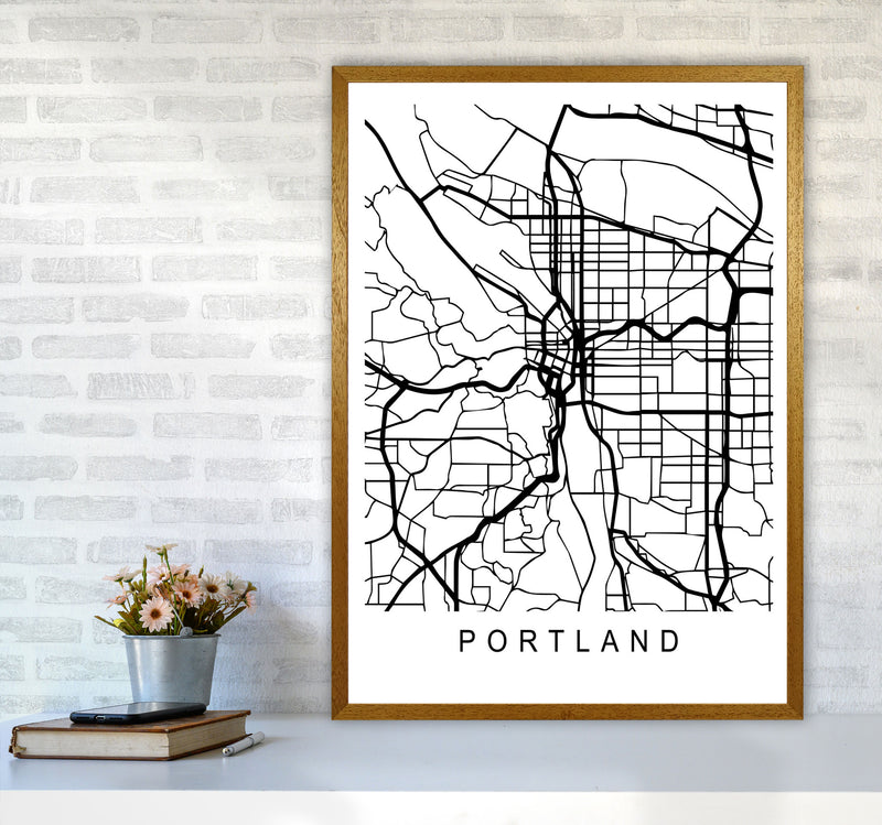Portland Map Art Print by Pixy Paper A1 Print Only