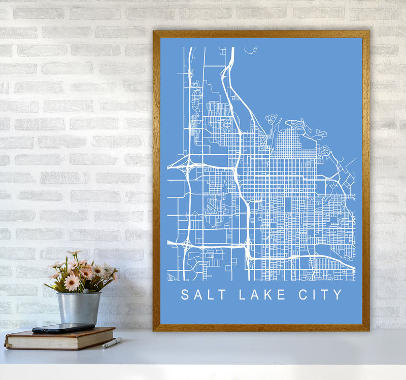 Salt Lake City Map Blueprint Art Print by Pixy Paper A1 Print Only