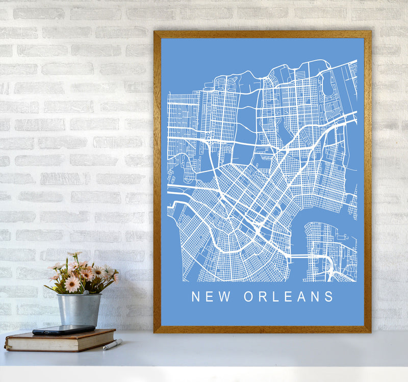 New Orleans Map Blueprint Art Print by Pixy Paper A1 Print Only