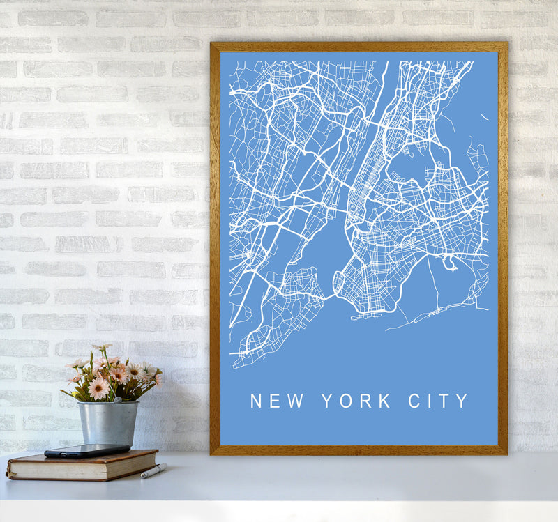 New York City Map Blueprint Art Print by Pixy Paper A1 Print Only