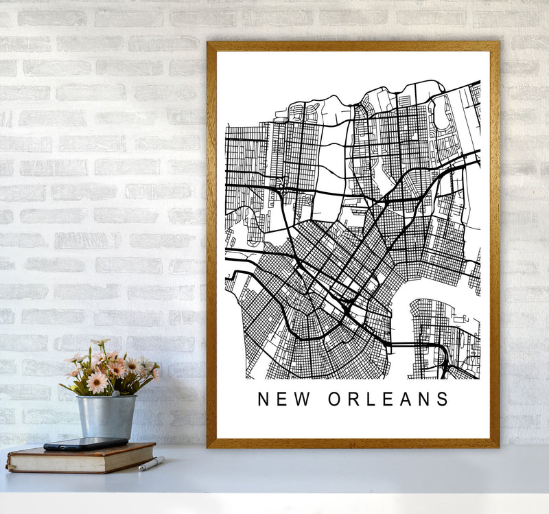 New Orleans Map Art Print by Pixy Paper A1 Print Only