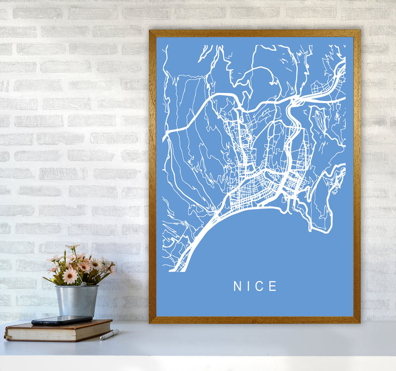 Nice Map Blueprint Art Print by Pixy Paper A1 Print Only